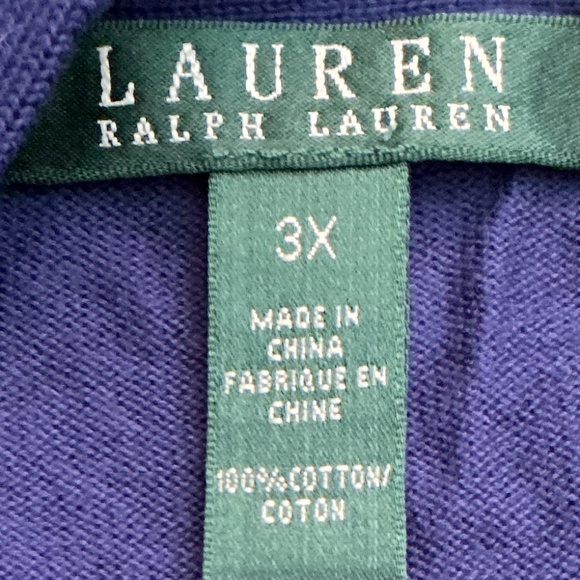 Lauren Ralph Lauren blue cardigan sweater 3/4 sleeves size - Picture 4 of 5